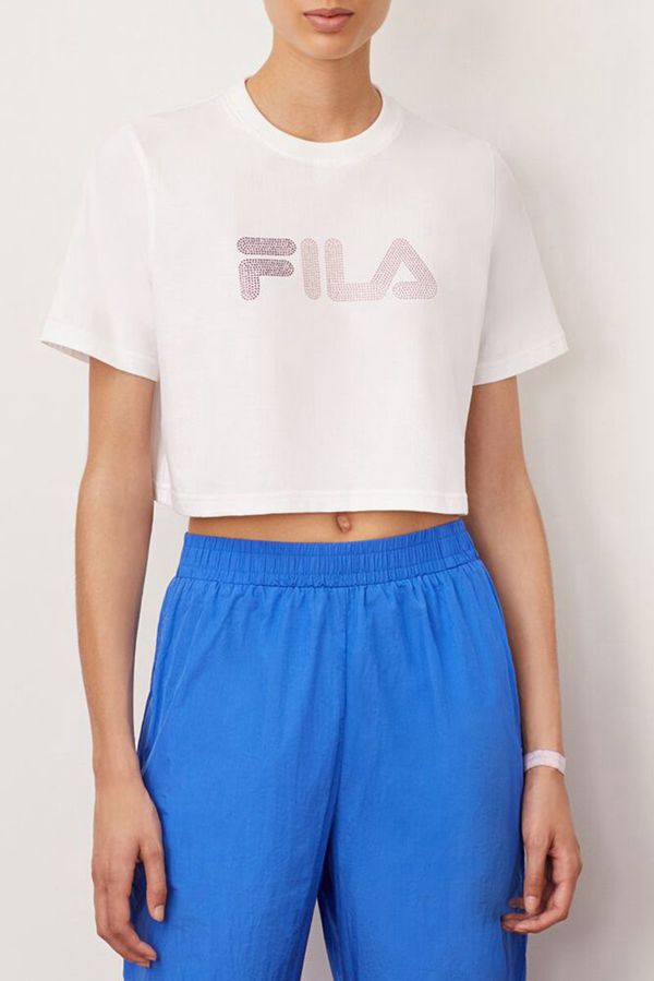 Camisetas Fila Mulher Branco - Fila Nasiba Crop Portugal Lojas,OHCV-21603